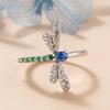 Sterling Dragonfly Rings for Women Blue Green CZ Daily Wear Statement Girls Ring Birthday Gift New Trendy Jewelry