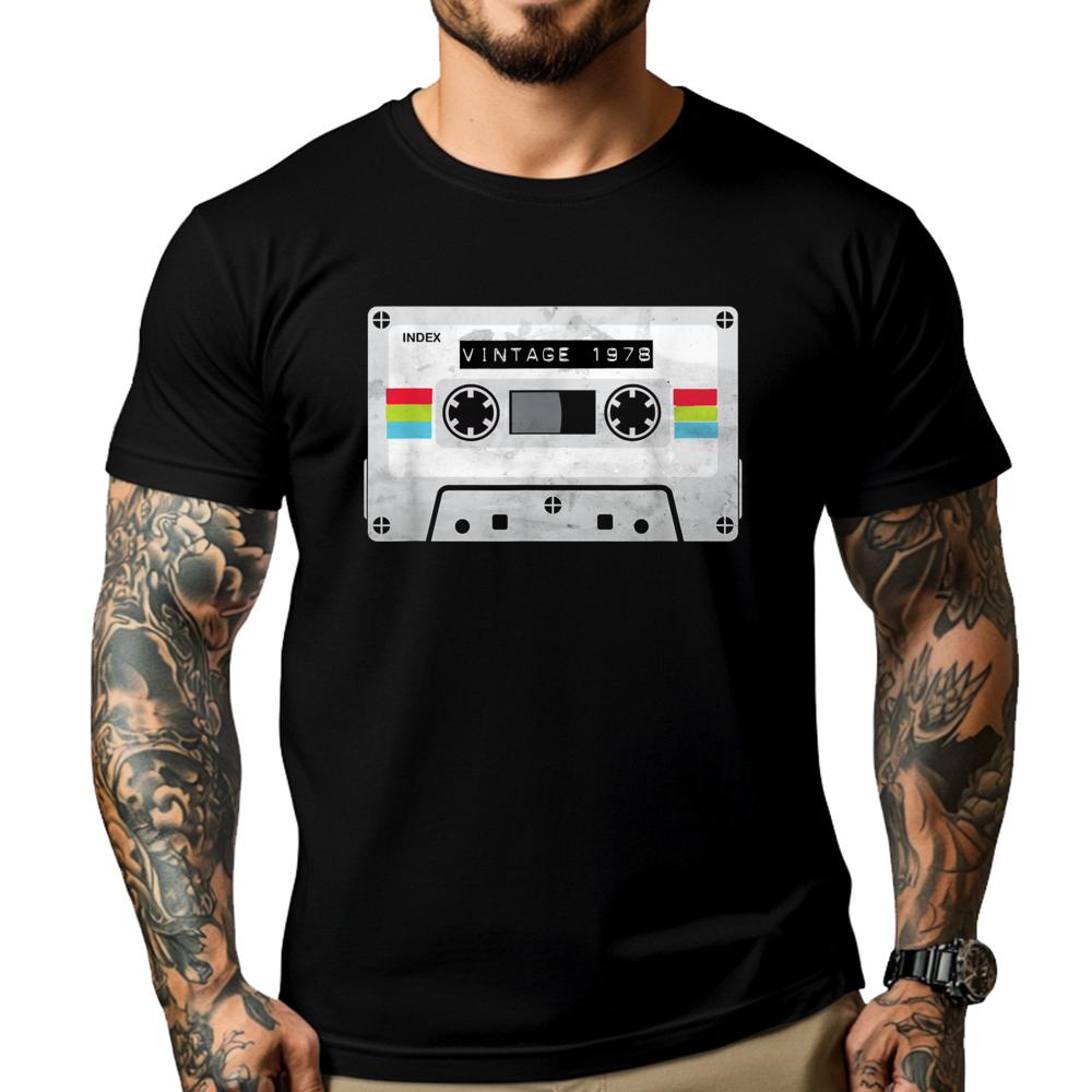 Vintage Cassette Tape 1978 Tshirt Woman Funny Shirts Men Fashionable and Trendy Meme TShirts Character
