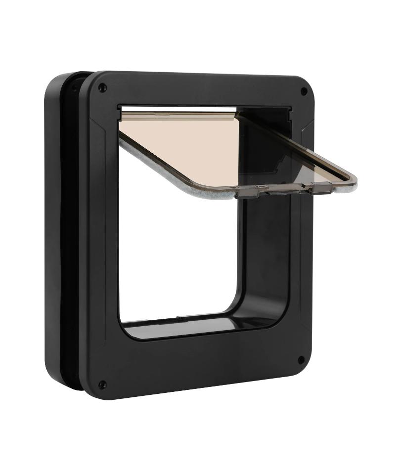 Black, Smart Pet Door, Pet Door, Cat Flap Door with Remote Control, for Cats ABS Plastic Gate Safety Pet Door At Entrance