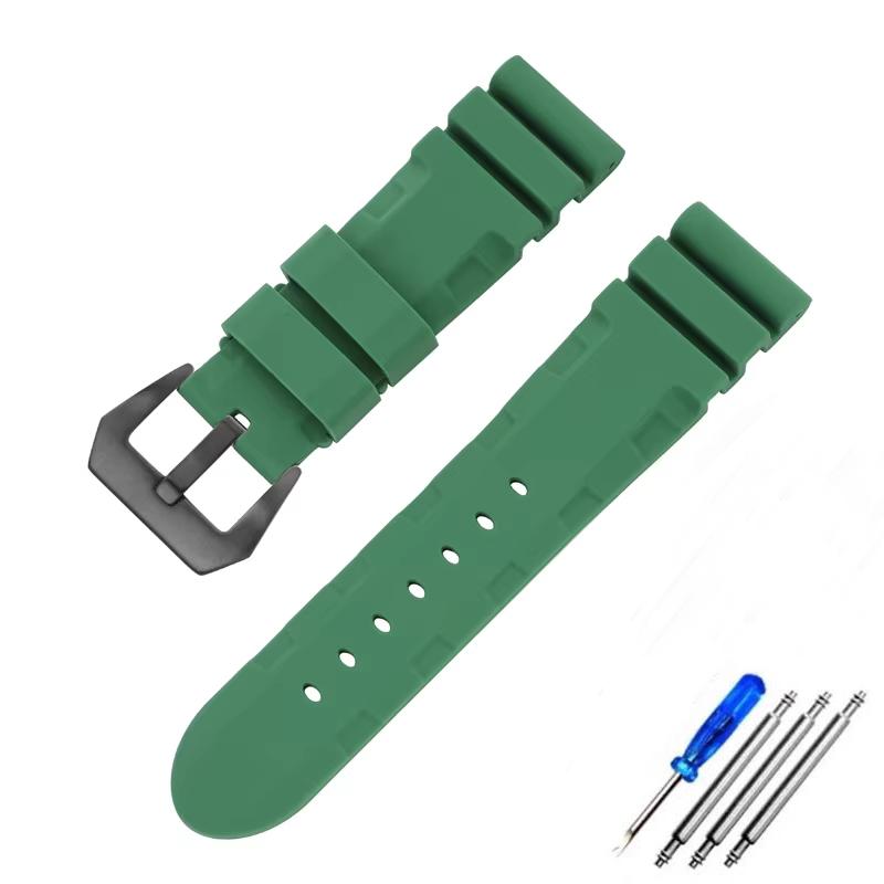 Remienok na hodinky pre Panerai SUBMERSIBLE PAM 111 441 616 Mäkká silikónová guma 22mm 24mm Pánsky remienok na hodinky Náramok