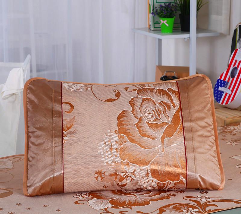 Washable Ice Silk Cool Pillowcase 48x74cm - Breathable, Sweat-Absorbent Summer Rattan Mat for Students