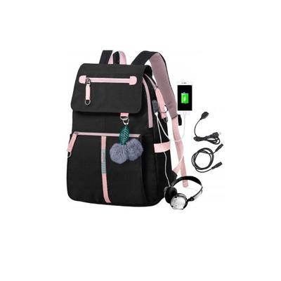 Universal Sport School Backpack with USB Keychain Urban Black Men's