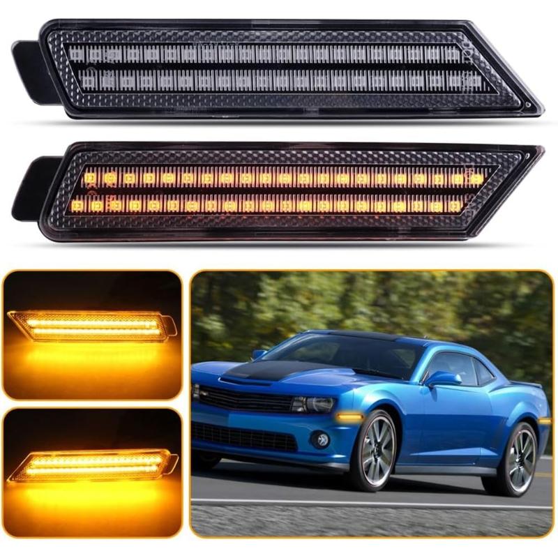 Pack Of 2 Waterproof Amber LED Front Bumper Marker Lights Waterproof Lamp Clear Lens Enhances Safety & Aesthetic Appeal