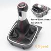 Shift Knob Gaiter Boot Car Gear Shift Knob Stick 6 Speed For VW Golf7 A7 MK7 GTI