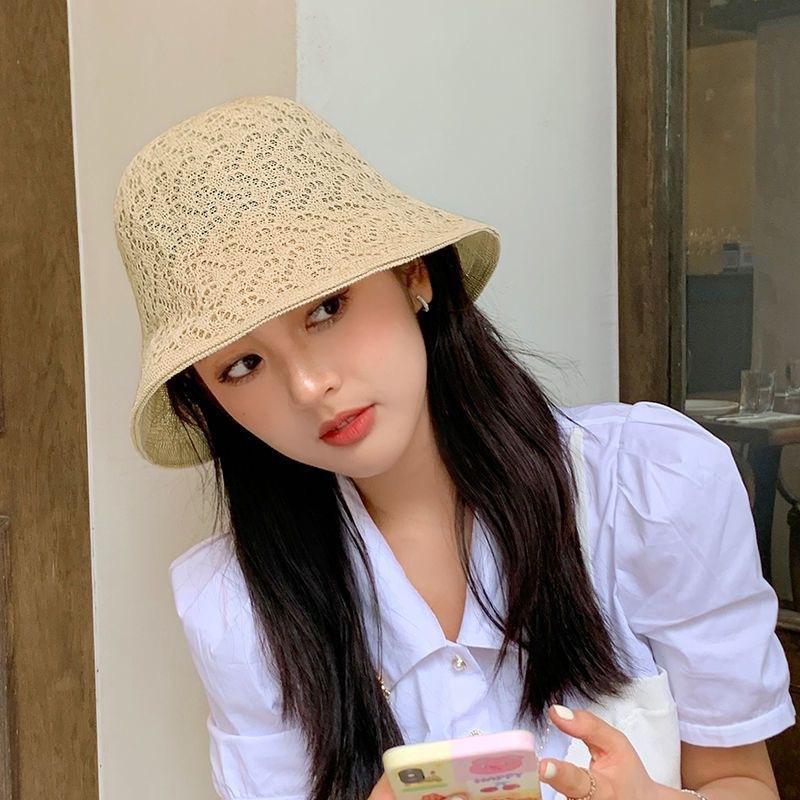 Reversible belt bucket hat women's Korean version trendy sun hat summer thin breathable face sunscreen hat sun hat woman