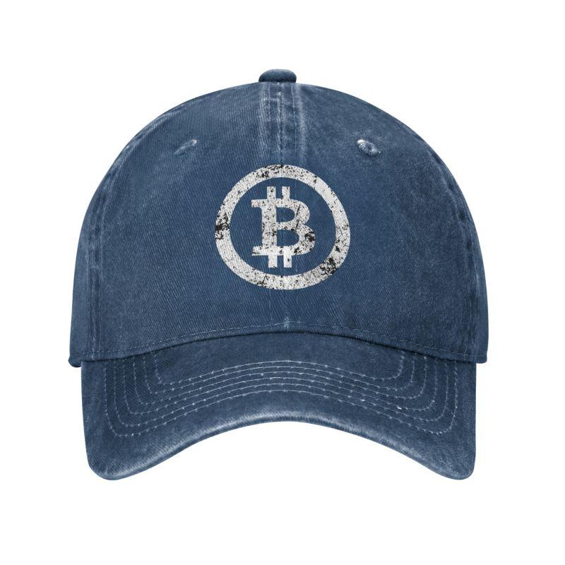 Punk medvilnės Bitcoin simbolis beisbolo kepurė, skirta unisex moterims, kvėpuojanti kriptovaliutos prekiautoja Vintage BTC Geek tėčio kepurė lauke