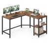 Computer Desk, L-Shaped Corner Desk,130 X 130 X 76 Cm, Gaming Desk, Workstation with 2 Storage Shelves for Home Office, Space-Saving