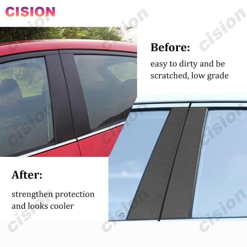 8X Carbon Fiber Window Door Pillar Post Cover For BMW X6 X6M E71 E72 2008-2014