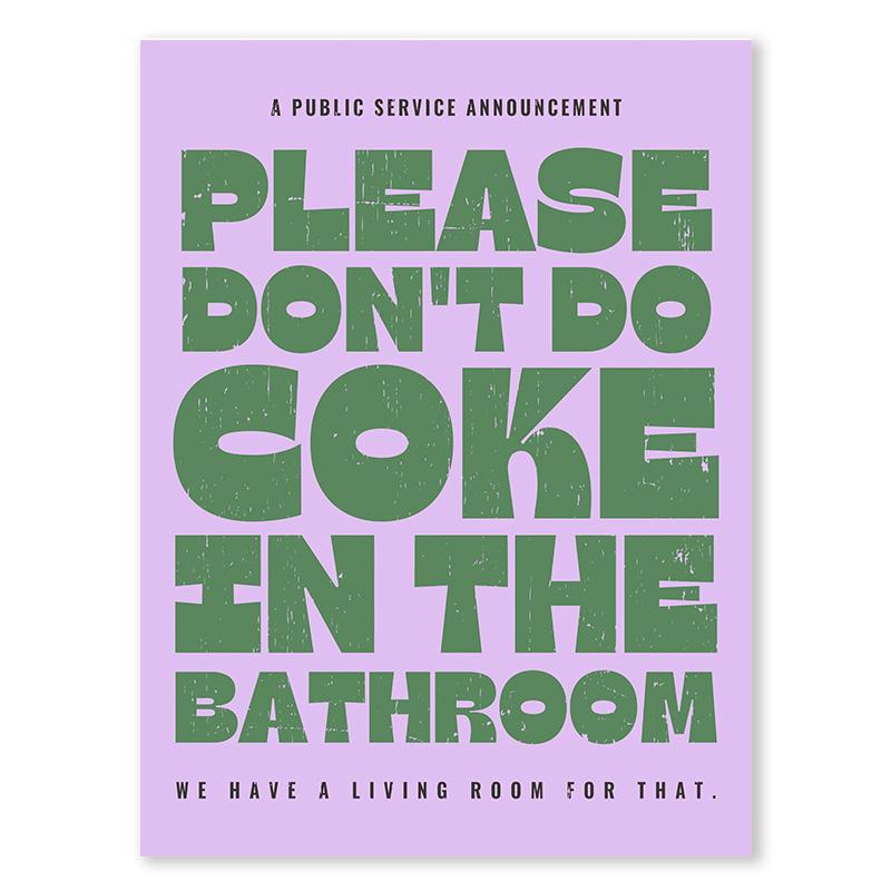 Funny Colorful Canvas Painting Nice Butt Wall Art Please Don't Drink Coke In the Bathroom Art Poster Bathroom Decoration