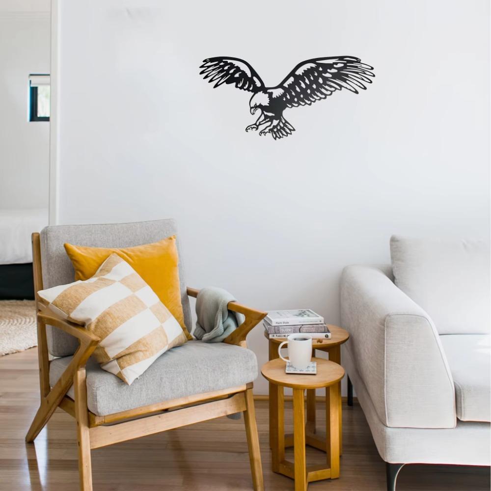 Bald Eagle Metal Wall Art Outdoor Décor Black Metal Birds for Yard Ideal for Arts & Crafts and Window Treatments Stylish Home