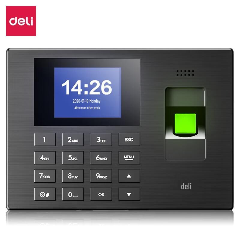 Deli Fingerprint Time Attendance Machine 3960S CN Plug (adapter Included)