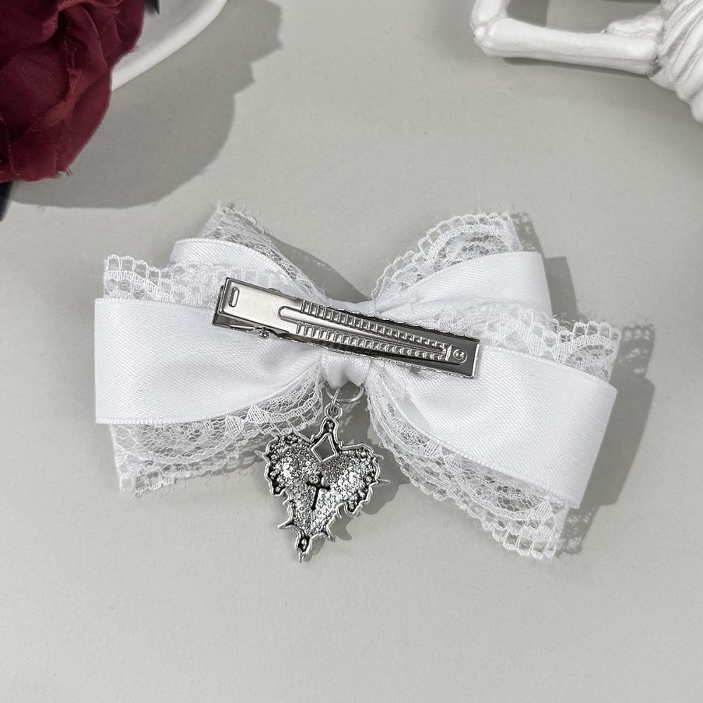 Gothic Lolita Stil Hårklämma Svart Bandrosett Trendiga Hårklämmor för Kvinnor