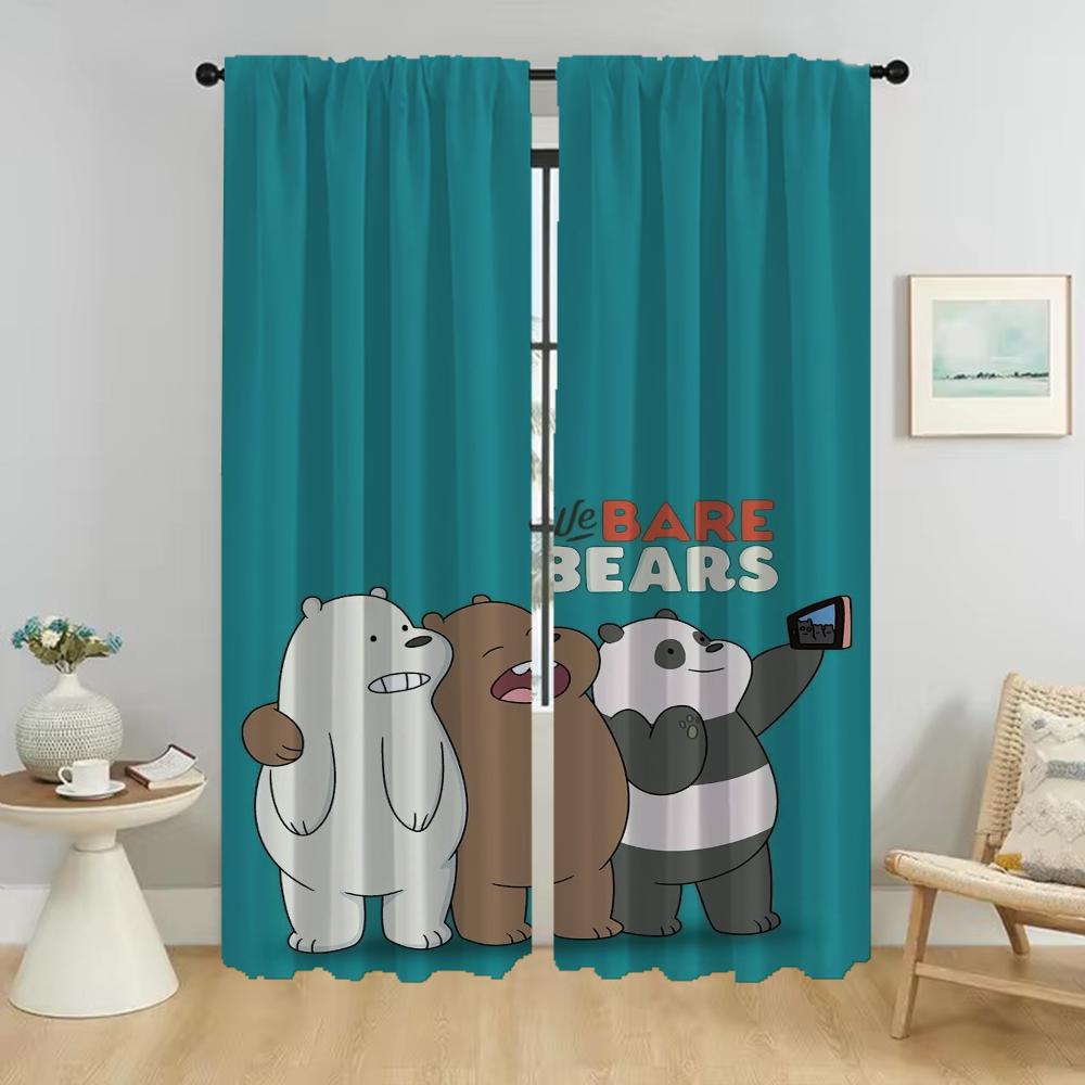 Set Of 2 Room Curtains We Bear Bears Window Curtain Panel Shades Home Interior Halloween Decoration Elegant Made Polyester