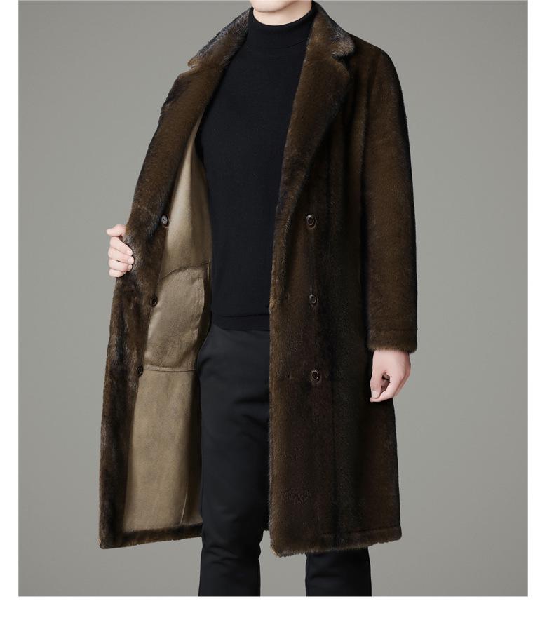 Men's 2025 Reversible Mink Fur Windbreaker Coat - Winter Fashion for Middle-aged