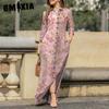 Women's Casual Positioning Print Pocket Lapel Button Up Dress