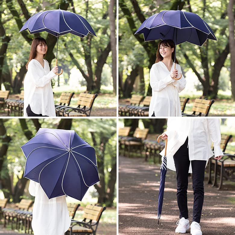 Piping Jump Flower 60cm X 8 Long Fiberglass Rain Flower Umbrella, Umbrella, Design, Ribs, Umbrella, Stylish, Women's, Ribs, Umbrella, Petal, Shape,