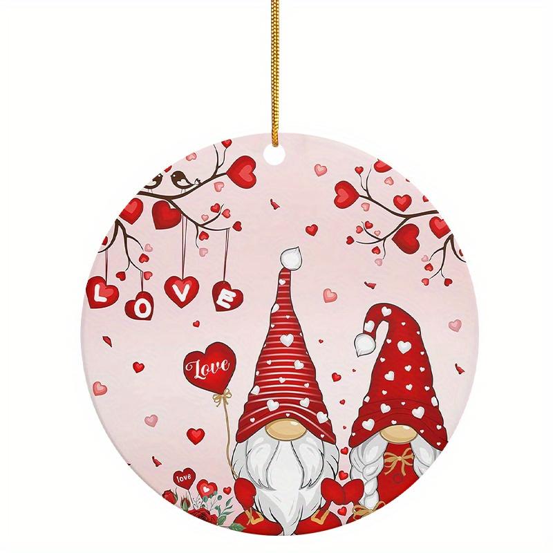 2D Flat Rofor Mantic Acrylic Gnome Couple Decoration Sign, Anniversary Gift, Suitable for Wall Decoration, Porch, Room, Villa, Accents Home, Hallway,