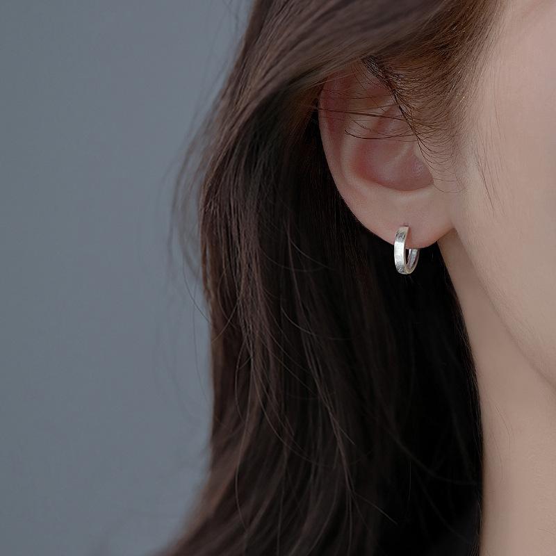 New 925 Sterling Silver Round Earrings Cool Charm Simple Style Earrings Beautiful Jewelry for Women Birthday Party Gift