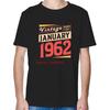 Be Born In January 1962 Fashion Birthday Gift TShirt Summer Cotton New Shirts And TShirts Short Sleeve TShirts Print T Shirt