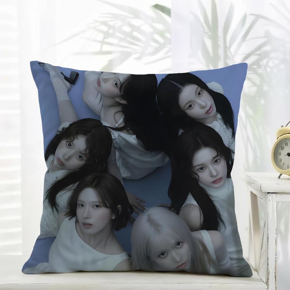 Casual Daily Kpop Girl Group Fans Gift NNMIXX Cushion Cover Daily Washable Linen Pillowcase Soft  for Sofa Bed Home Room Decor
