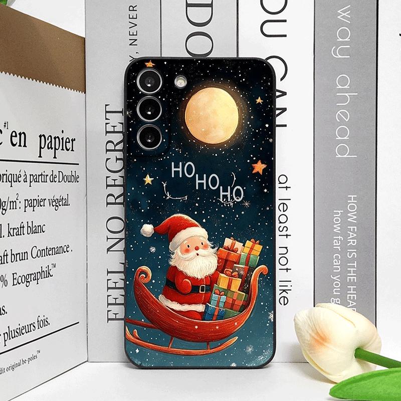 Merry Christmas Tree Santa Claus Pattern Phone Case for Samsung Galaxy S25 S24 S23 Ultra S22 Plus S21 FE M53 M34 M55 Soft Covers