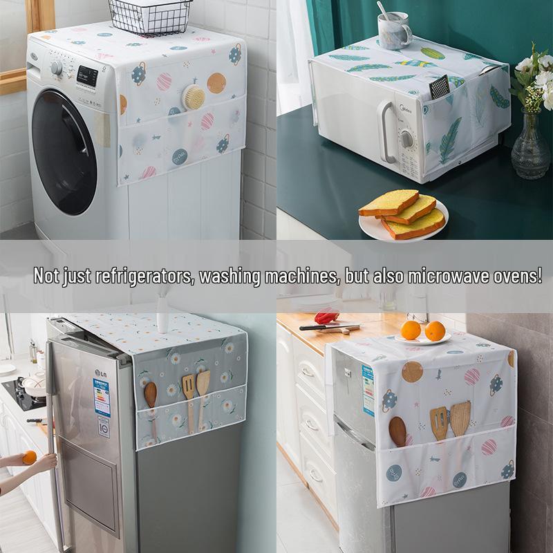 Waterproof Dustproof Refrigerator Cover with Storage Pockets
