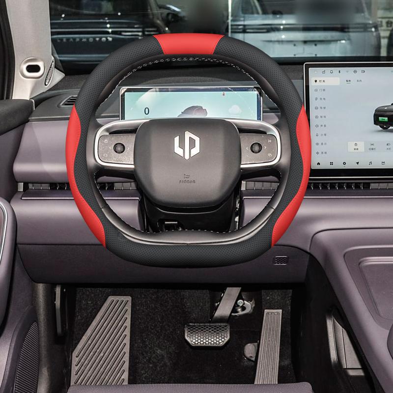 Odorless Non-Slip Leather Steering Wheel Cover for Leapmotor C16/C10, Hand-Sewn for Interior Modification