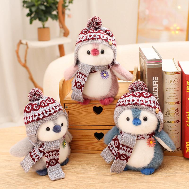 Cute Cute Scarf Penguin Doll Plush Toy Little Penguin Doll Girl Bag Children Soothing Doll