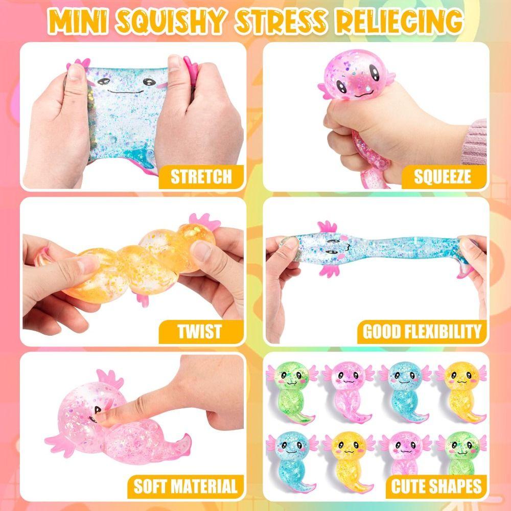 Glitter Squishy Stress Glitter Sugar Filled Cute Shape Squishy Fidget Stress Ball Soothing Texture Squeeze Sensory Toys