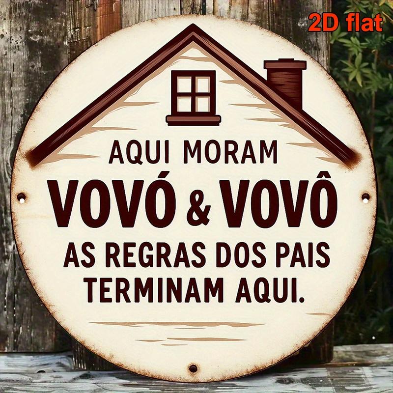 Portuguese Vov Vov Grandparents Home Funny Tin Sign Vintage Durable Metal Plaque Wall Decor Home Office Bar Man Cave Wa