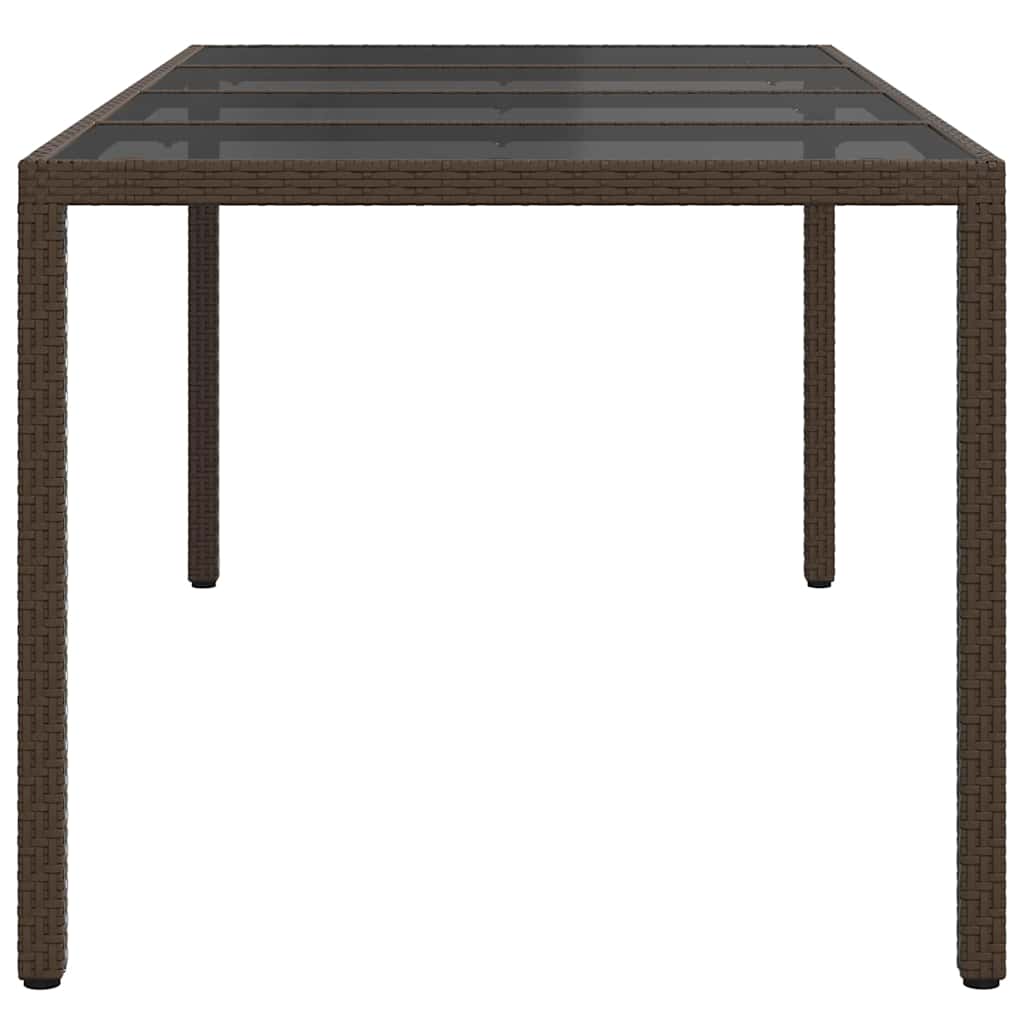 Garden Table Brown 190 X 90 X 75 Cm Poly Rattan