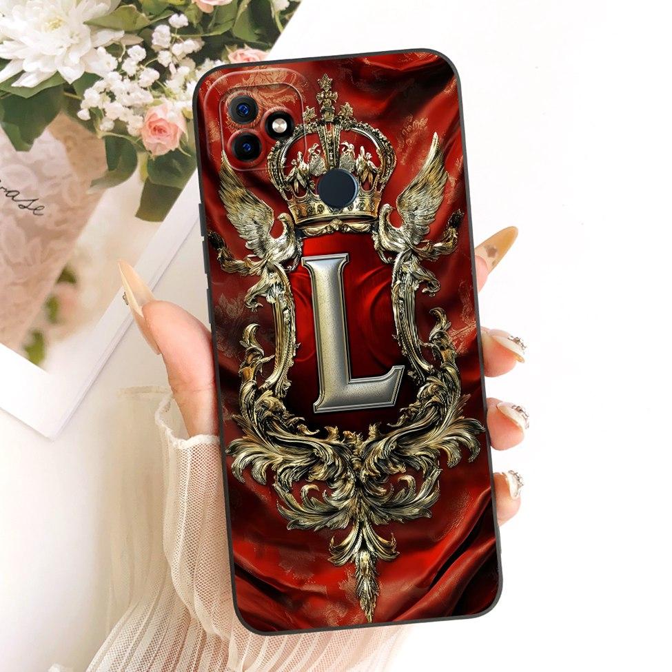 Casing For ITEL Vision 1 Plus Cover For ITEL P36 Phone Case Silicone Luxury A-Z Letters Fashion Crown 2D Painted