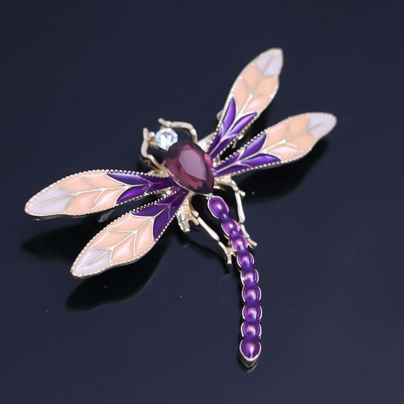 Mode Libel Kristal Broche Vrouwen Shirt Pak Strass Insect Dier Spelden Broches Feest Cadeau