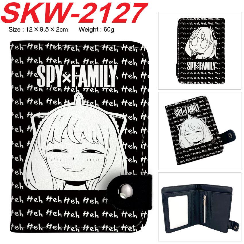 SPY X FAMILY Anime Wallet Snap Button Vertical Print PU Leather Waterproof Durable Card Holder Anya Loid Yor Coin Purse