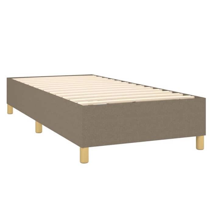 Maison Exclusive - Bed Slat Base with Taupe Mattress 100x200 Cm Fabric