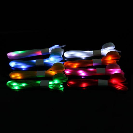 1 Pair LED Nylon Shoelaces Light Up Glow In The Dark Shoelaces for Party Dancing Skating Night Events Footwear Accessory