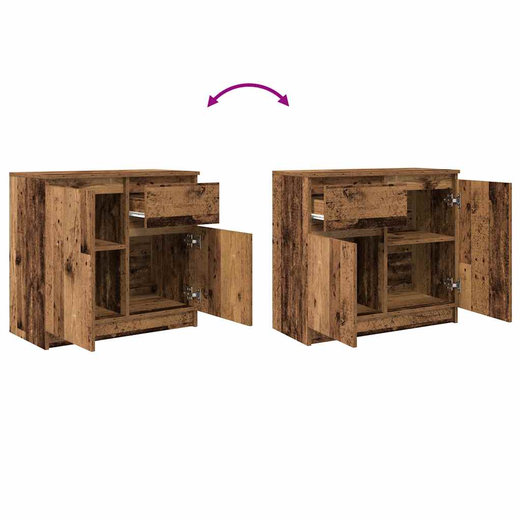 Sideboard with Drawer Rustic Wood Look 71 X 35 X 65 Cm Engineered Wood