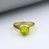 925 Sterling Silver Ring, Peridot Gemstone Ring, Statement Ring, Yellow Gold Ring, Anniversary Gift, Handmade Ring