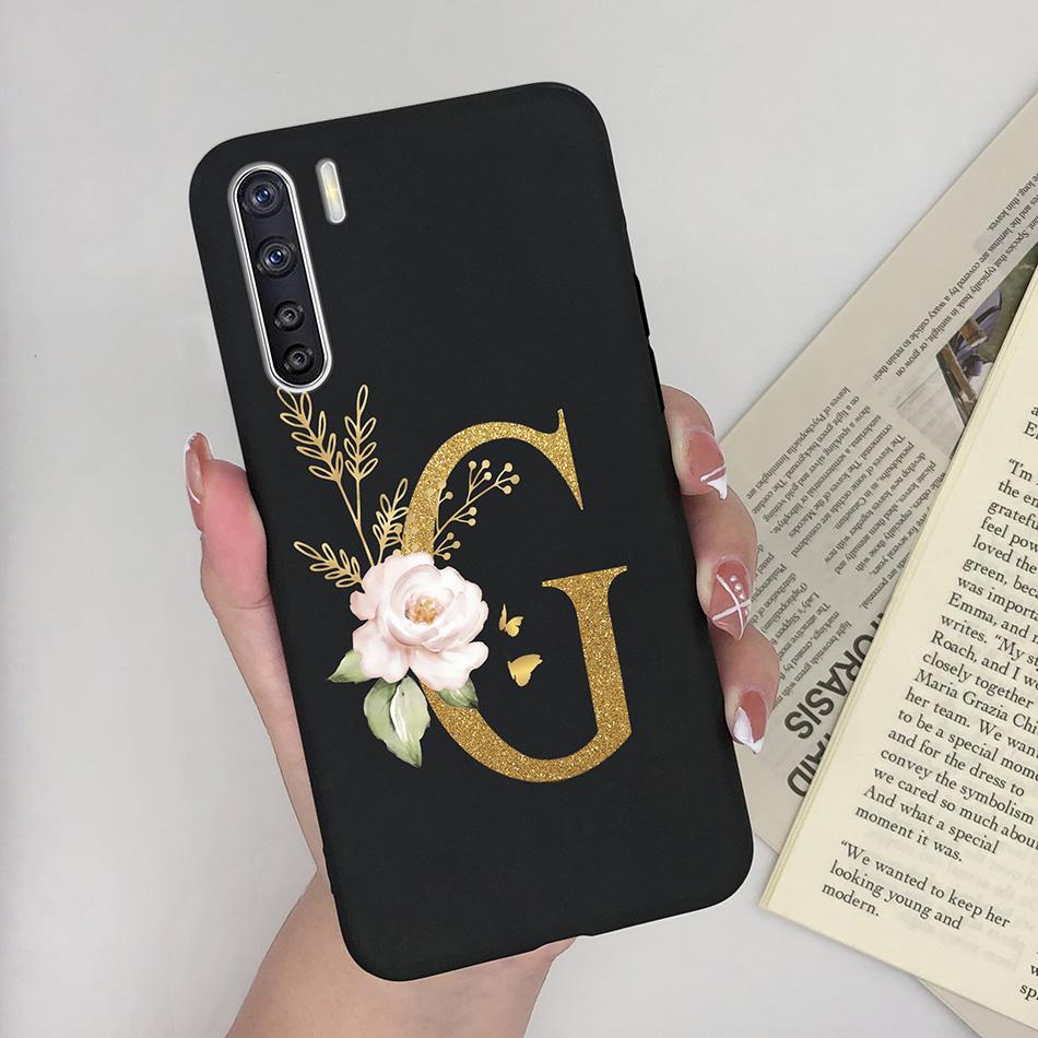 For OPPO A91 F15 Reno3 Phone Case Couple A-Z 26Letter Anti Drop Soft Silicone Matte Back Cover For OPPO A 91 F 15 Reno 3 Bumper