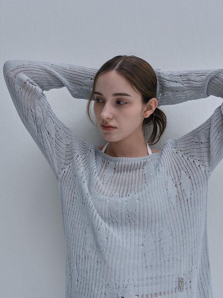 Iteoneollain Airy Diamond Knit _Gray
