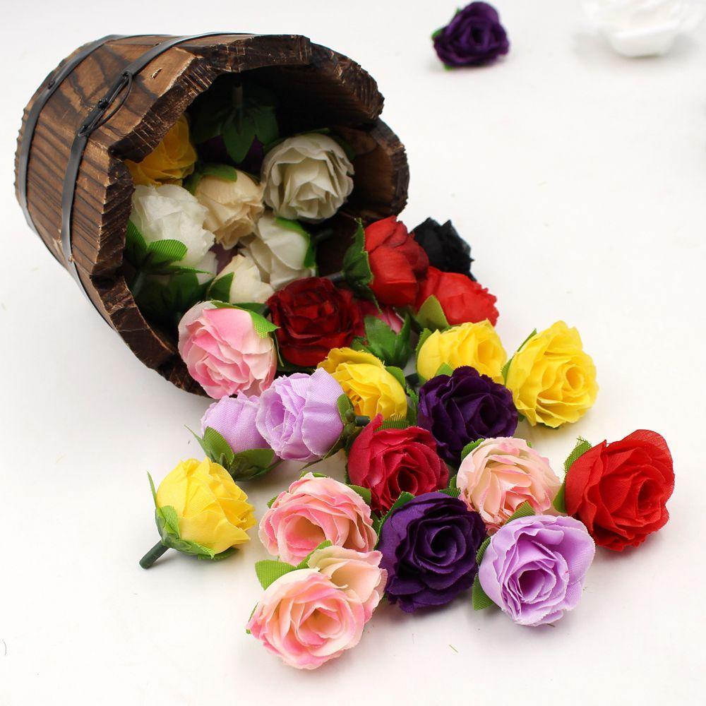 20/50pcs DIY Craft Beautiful Floral Artificial Rose Wedding Decoration Flower Heads Fake Bouquet