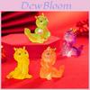 Adorable Translucent New Year Little Dragon Figurine Resin Miniature Desk Ornament