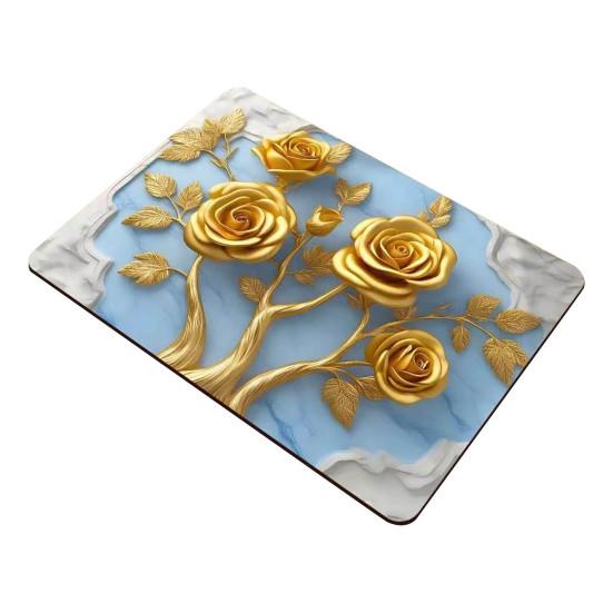 Yousheng Napperon Floral 3D Terre de Diatomée Absorbant Napperon Fleur Antidérapant Décoratif Isolation Thermique Tapis pour Table à Manger Décoration Intérieure