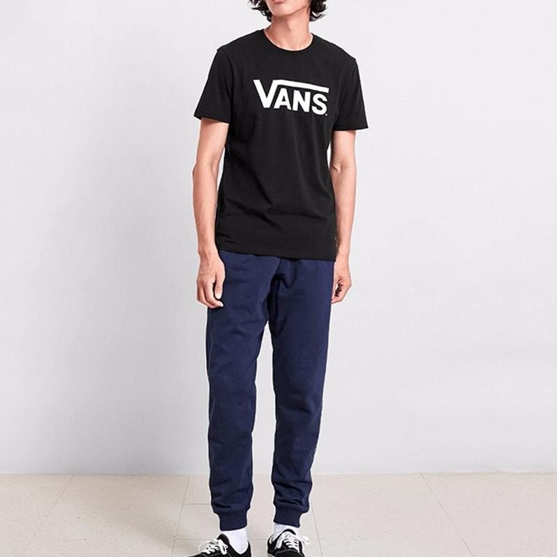 Vans Classic Logo Print Summer Round Neck Pullover Short Sleeve T-Shirt Unisex Tops Black VN0A4MM6BLK