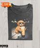 Funny Goldendoodle Drinking Iced Coffee T-Shirt,Dog Owner Gift,Dog Meme Graphic Tee,Coffee Dog Shirt,Gift For Animal Lover,Funny Dog Shirt