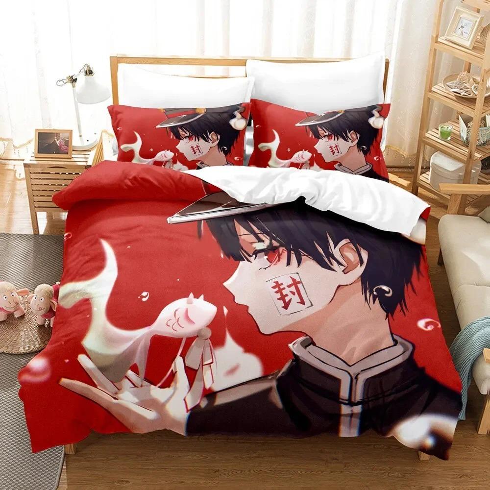 Parure de lit imprimée en 3D avec housse de couette et motif Hanako-kun, motif animé, pour lit double, pour adultes et enfants