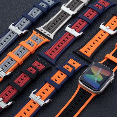 Bracelet sport en caoutchouc pour Apple Watch Ultra 2 49 mm, 46 mm, 42 mm, 40 mm, 41 mm, 44 mm, 38 mm, 45 mm, pour iWatch Series 10, 9, 8, 7, 6, SE, 5