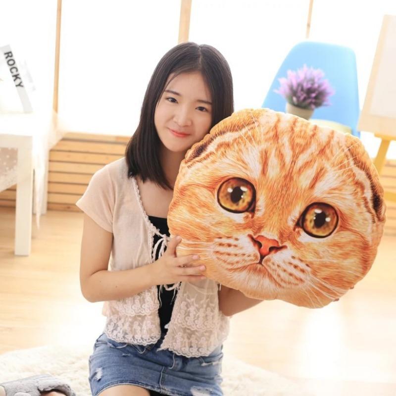 40cm Cat Pillow Car Cushion Cute Cat Shape Nap Pillow Cute Seat Cushion Plush Toys Animal Pillow
