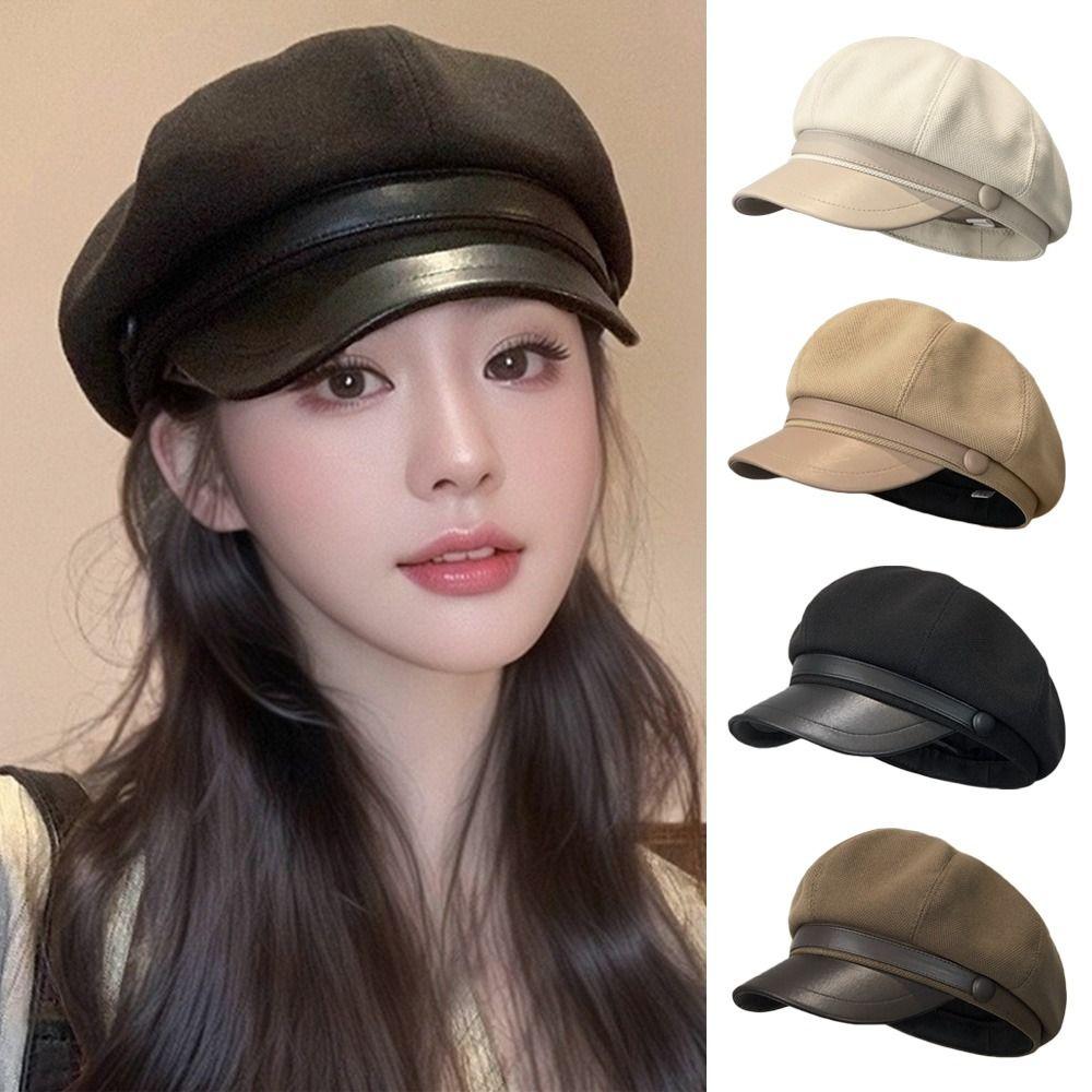 Fashion Woolen Winter Beret Hat Vintage Windproof Newsboy Pumpkin Hat Breathable Warm Peaked Hat for Women