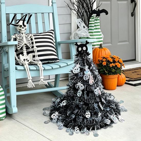Festive Gathering Supplies Halloween Witch Hat Pumpkin Decor Metallic Rain Curtain Door Hanging Ornament for Durable Celebration Goods Party Spooky